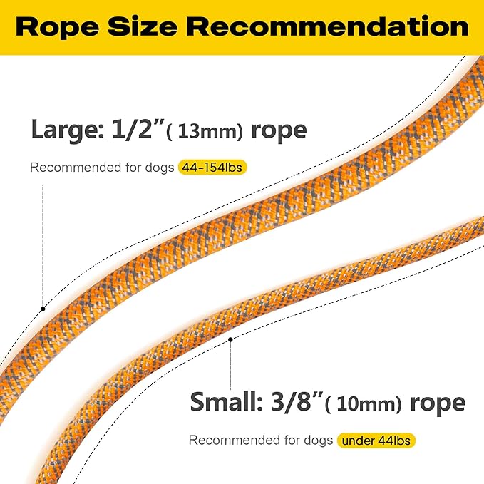 Fida Durable Slip Lead Dog Leash, 6 FT x 3/8" Heavy Duty Dog Loop Leash, Comfortable Strong Rope Slip Leash for Small Dogs and Puppies, No Pull Pet Training Leash with Highly Reflective (3/8", Orange)