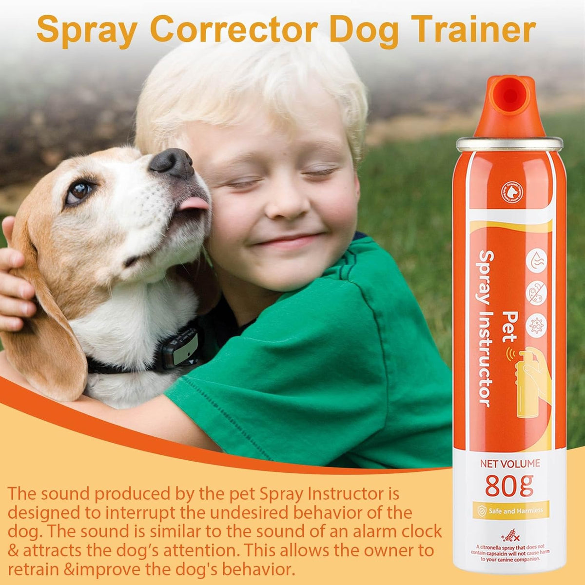 Corrector Dog Trainer Spray 80ml 6 Pack Dog Corrector Spray Dog Trainer for Dog to Stops Barking, Jumping Up, Food Stealing, Dog Fights, Avoidance, Unwanted Dog Behaviour(Orange)