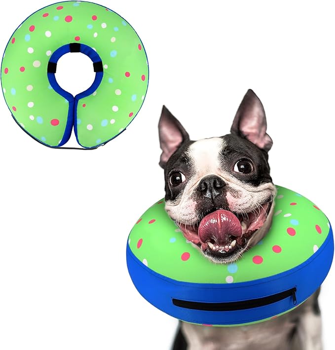 Supet Inflatable Dog Cone Collar Alternative After Surgery, Doggie Neck Donut Collar Recovery ECollar for Post Surgery, Soft Dog Cone for Small Medium Puppies Cats