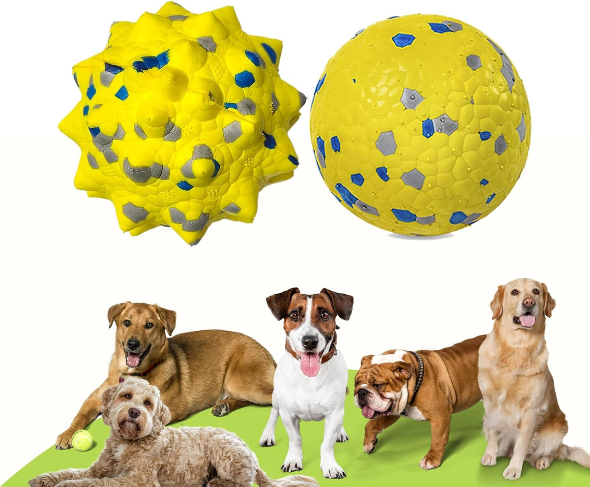 Durable Interactive Dog Toys for Aggressive Chewers,Puppy Teething Toys,Floating Fetch Balls,Bouncing Chew Balls,Tennis Balls for Dogs (2 Balls)