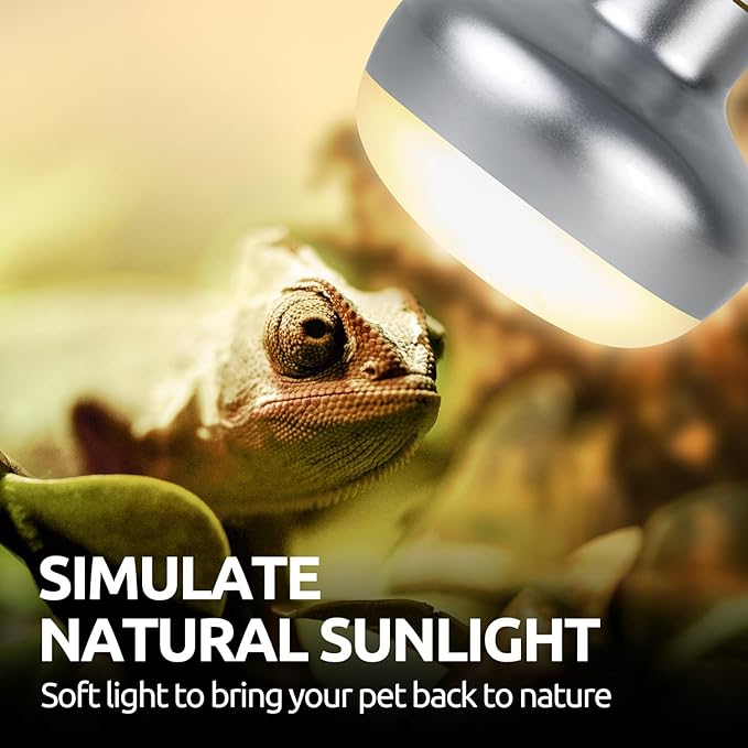 REPTI ZOO Reptile Heat Lamp Bulb and UVB 10.0 Reptile Light Combo Pack, 100W Intense Basking Spot Light UVA Heat Lamp Bulb, 26W Energy Saving UVA UVB Bulb Spiral Compact Bulb
