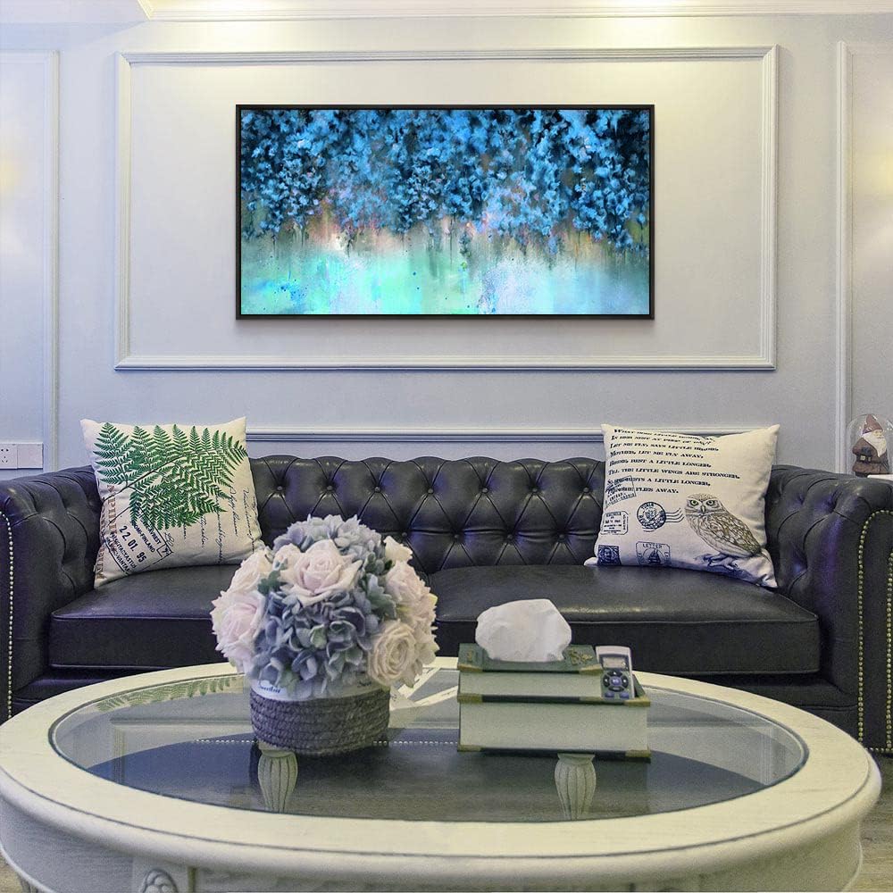 Framed Abstract Canvas Wall Decor For Living Room Wall Decorations For Bedroom Modern Office Wall Decorations Blue Fashion Pictures Artwork Bathroom Canvas Art Prints Kitchen Home Decor 20" X 40"