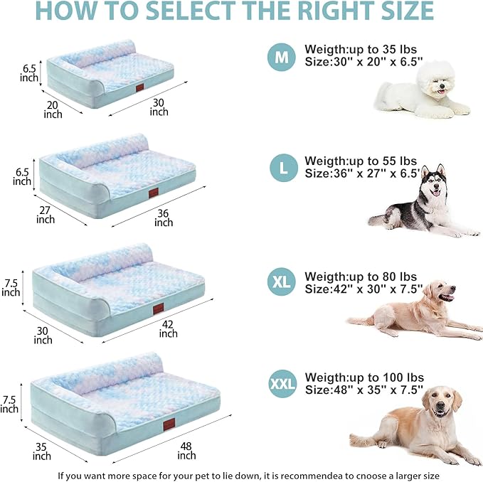 BFPETHOME Orthopedic Dog Beds for Large Dogs-Waterproof Sofa Dog Bed with Removable Washable Cover, Large Pet Bed with Waterproof Lining and Nonskid Bottom,Pet Bed for Dogs