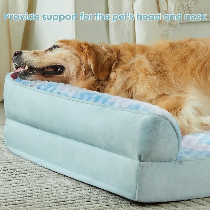BFPETHOME Orthopedic Dog Beds for Large Dogs-Waterproof Sofa Dog Bed with Removable Washable Cover, Large Pet Bed with Waterproof Lining and Nonskid Bottom,Pet Bed for Dogs