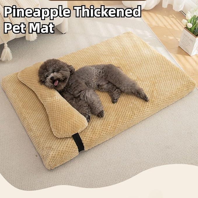Dog Bed for Small Medium Large Dogs, Dog Mattress with Removable Pillow for Crate Kennel, Sofa Dog Bed, Super Soft Pet Bed for Dogs and Cats, Pet Beds & Furniture (Brown,XX-Large)