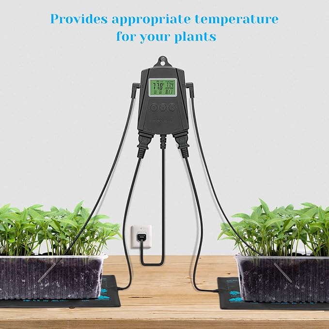 Inkbird WiFi Heat Mat Reptile Thermostat Controller Temperature Controller with 2 Probes and 2 Outlets, IPT-2CH Reptiles Heat Mat Thermostat (Max 250W per Outlet)