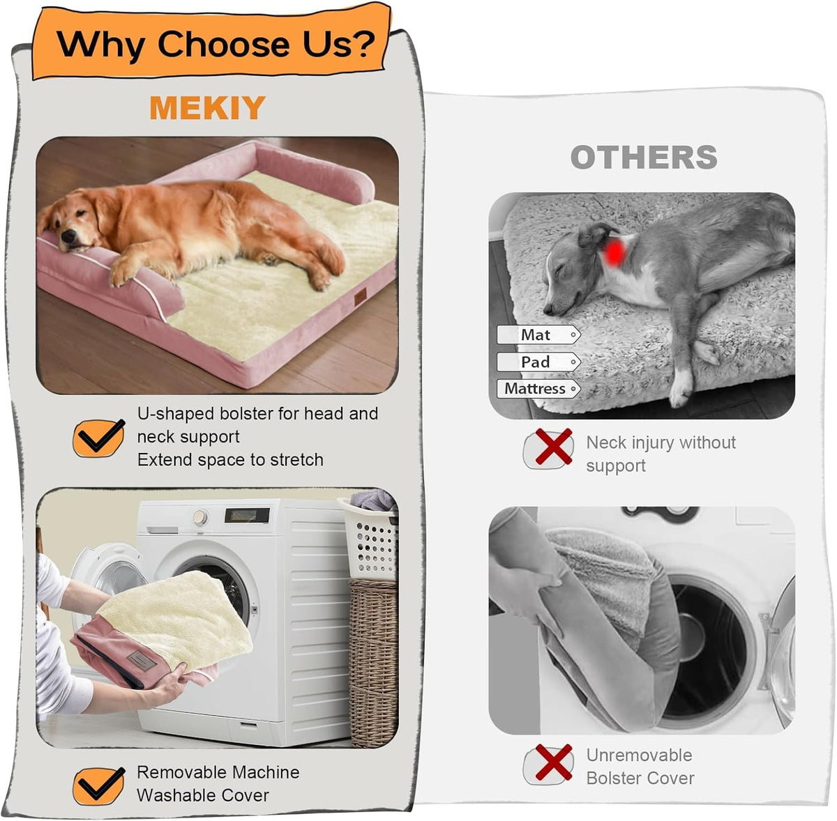 Small Dog Bed and Cat Sofa Waterproof Orthopedic Dog Beds for Small Dogs Cat Bed Comfy Pet Couch Sofa Beds with Washable Removable Cover & Non-Slip Bottom