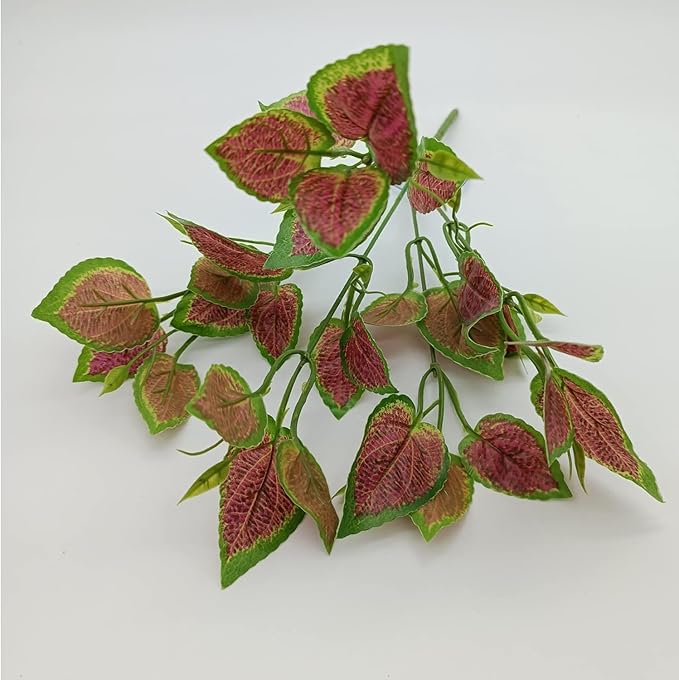 Reptile Plants for Bearded Dragon Tank Accessories, Terrarium Plant Artificial Decor for Snake Cage, Fake Plant for Leopard Gecko Habitat, Lizard Chameleon Ball Pythons (Group GN)