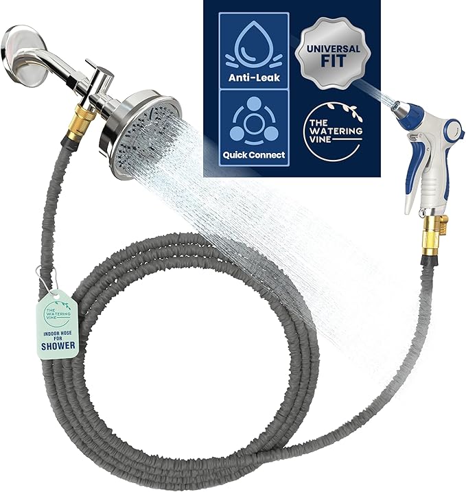 Indoor Hose Attachment with Handheld Sprayer for Dog Washing, Plant Watering, and Cleaning (25 FT) Long Hose with Universal Shower Head Adapter and Dog Shower Attachment