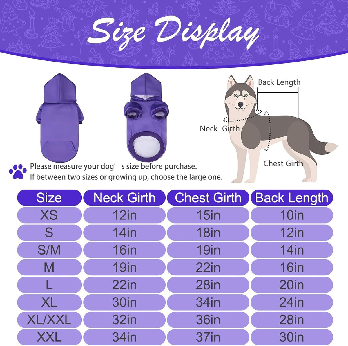 KOOLTAIL Basic Dog Hoodie - Soft & Warm Dog Hoodie Sweater with Leash Hole and Pocket, Dog Winter Coat, Cold Weather Clothes Sweatshirt for Small Medium Large Dogs Puppy Cat Boys Girls Purple M