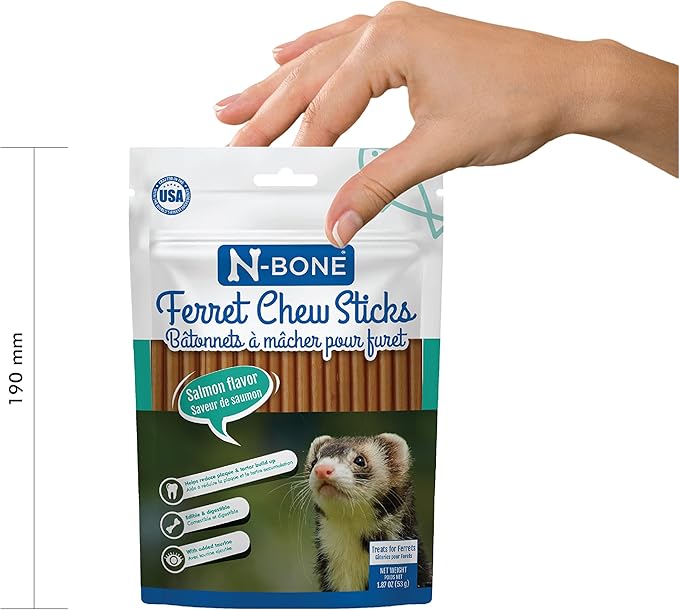 N-Bone Ferret Chew Sticks Salmon Flavor, 1.87-oz Bag
