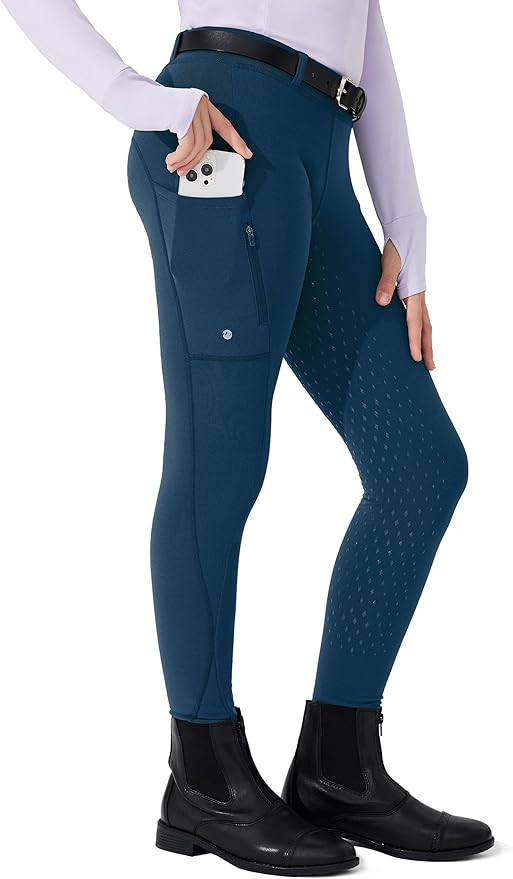 Willit Girls Fleece Horse Riding Pants Equestrian Breeches Kids Winter Riding Tights Thermal Schooling Tights
