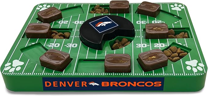 Pets First NFL Denver Broncos Puzzle, Interactive Dog Treat Puzzle Toy