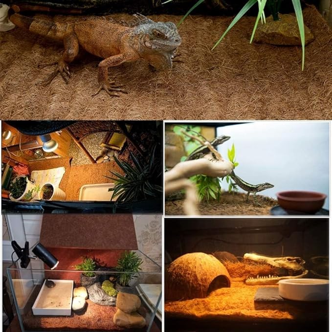 Hamiledyi Reptile Carpet 157" L x 16" W Natural Coconut Fiber Tortoise Carpet Mat for Pet Terrarium Liner Reptile Supplies for Lizard Snake Chameleon Turtle Bedding Bunny Rabbit Mat