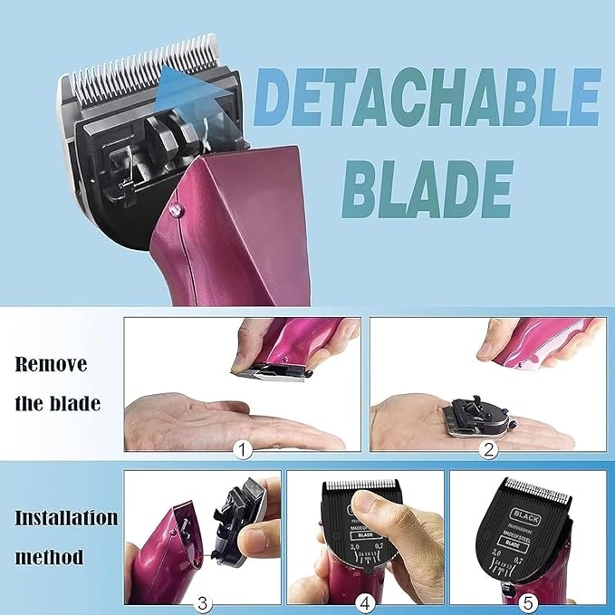 3PCS Adjustable 5 in 1 Replacement Blades Compatible with Wahl 5 in1 Clipper Bravura, Chromado, Creativa, Figura, Motion, Supergroom Dog Grooming Clippers (Black)