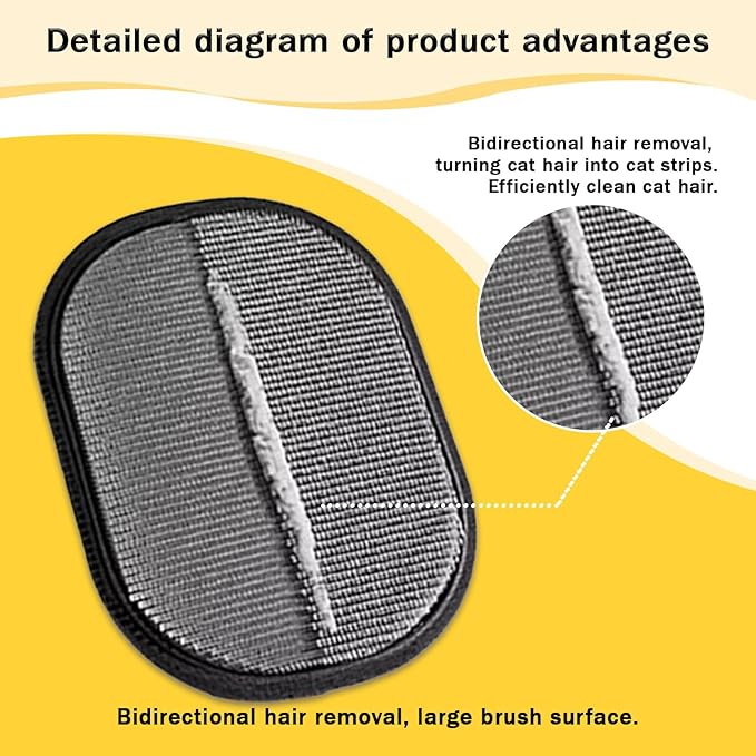 3 Pcs Pet Hair Removal Glove for Cats,Newly Upgraded Reusable Electrostatic Pet Hair Gloves, magic brush pet hair remover Tool for Clothing, Couch, Carpet, Car Seat