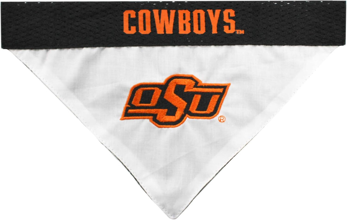 Pets First Collegiate Pet Accessories, Reversible Bandana, Oklahoma State Cowboys, Large/X-Large