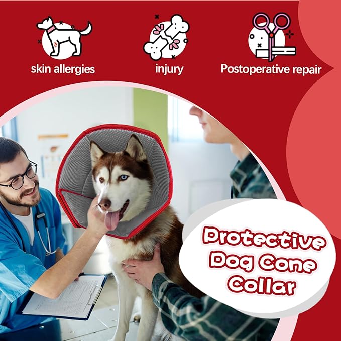 Dog Cone Collar Soft Cone for Medium Dogs After Surgery Adjustable Elizabethan Collar for Dogs to Stop Licking Wounds, Biting Stitches Professional Pet Recovery Cones E-Collar for Dog
