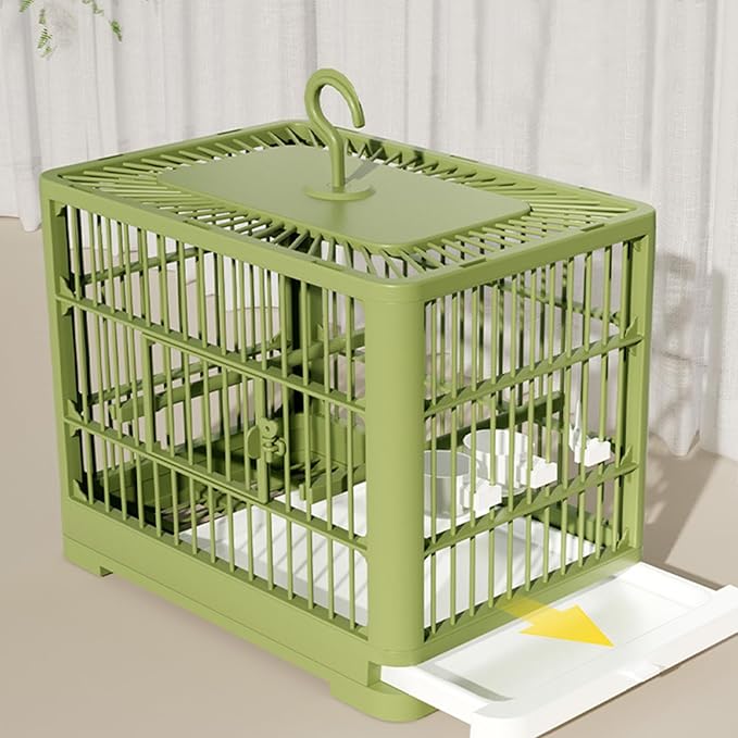 2025 New Carry Cage for Parakeet Portable 30x23x26cm Bird Travel Carrier Cage with Pull Out Tray Hook Handle Easy Transport Install for Various Birds Macaws Sparrow Conures Cockatiels