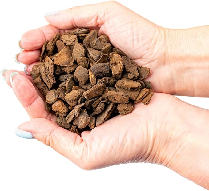 Premium Grade New Zealand Pinus Radiata Bark by Gardenera - Organic Hand Mixed New Zealand Pine Bark for Orchids - Medium Chips 9-12mm - 5 Quart