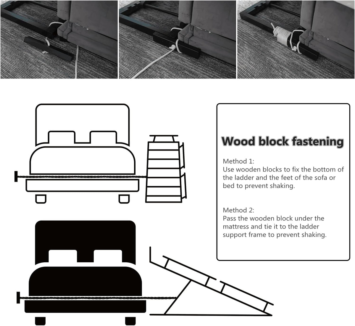 Pet Ramp Folding Portable Wooden Dog & Cat Ramps for Couch or Bed, Including Non Slip Mat & Safety Side Rails, 64.2 Inch Long and Height Adjustable from 13.4 Inch to 38 Inch Up to 110 Lbs