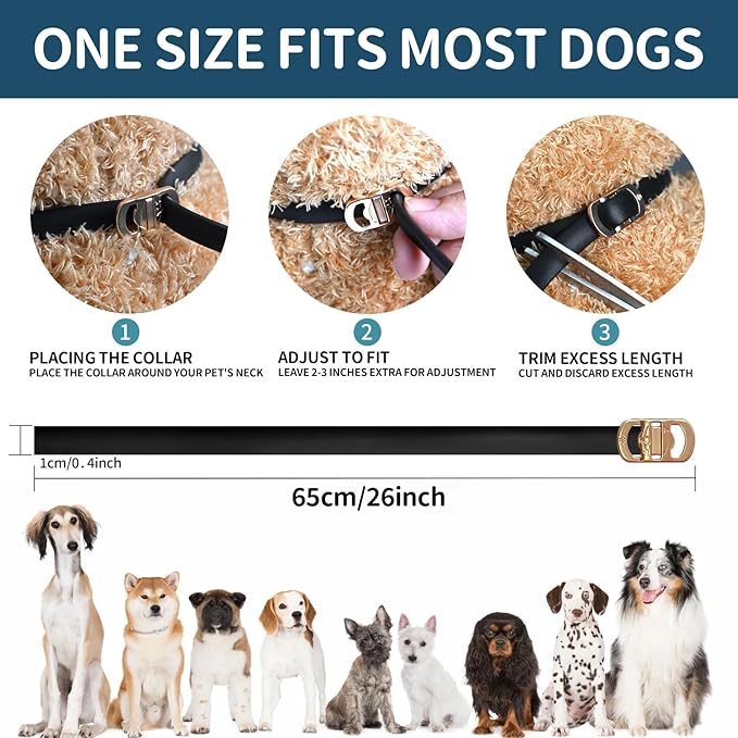 Flea and Tick Collar for Dogs 4 Pack, 32 Months Prevention, Waterproof, Adjustable for Small Medium Large Dogs Puppies (Black)