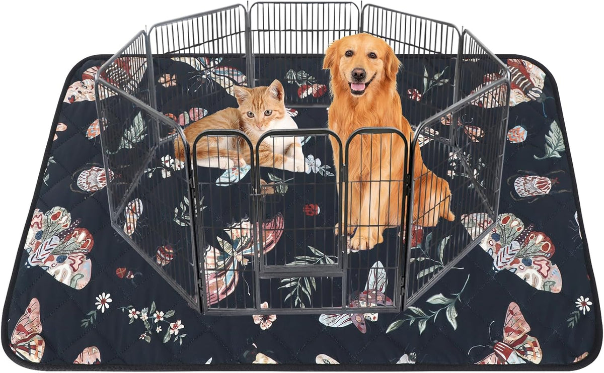 IEUUMLER Washable Pee Pads for Dogs, 1 Pack Insect Pattern Reusable Waterproof Puppy Potty Pads, Non-Slip Absorbent Pet Training Pads for Playpen Crate Bed EU014