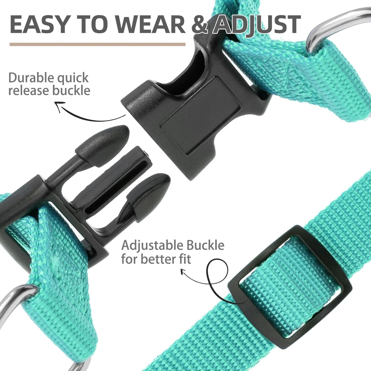 PUPTECK No Pull Dog Harness Soft Adjustable Basic Nylon Step in Puppy Vest Outdoor Walking with ID Tag
