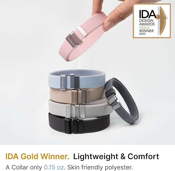 Safety Cat Collar Pro and Tag Set - U.S. IDA Gold Award, Elastic Release Cat Collar Charm Tag, Non Breakaway Cat Collar Adjustable with Charm for Kitten Small Large Cats (Linen, S)