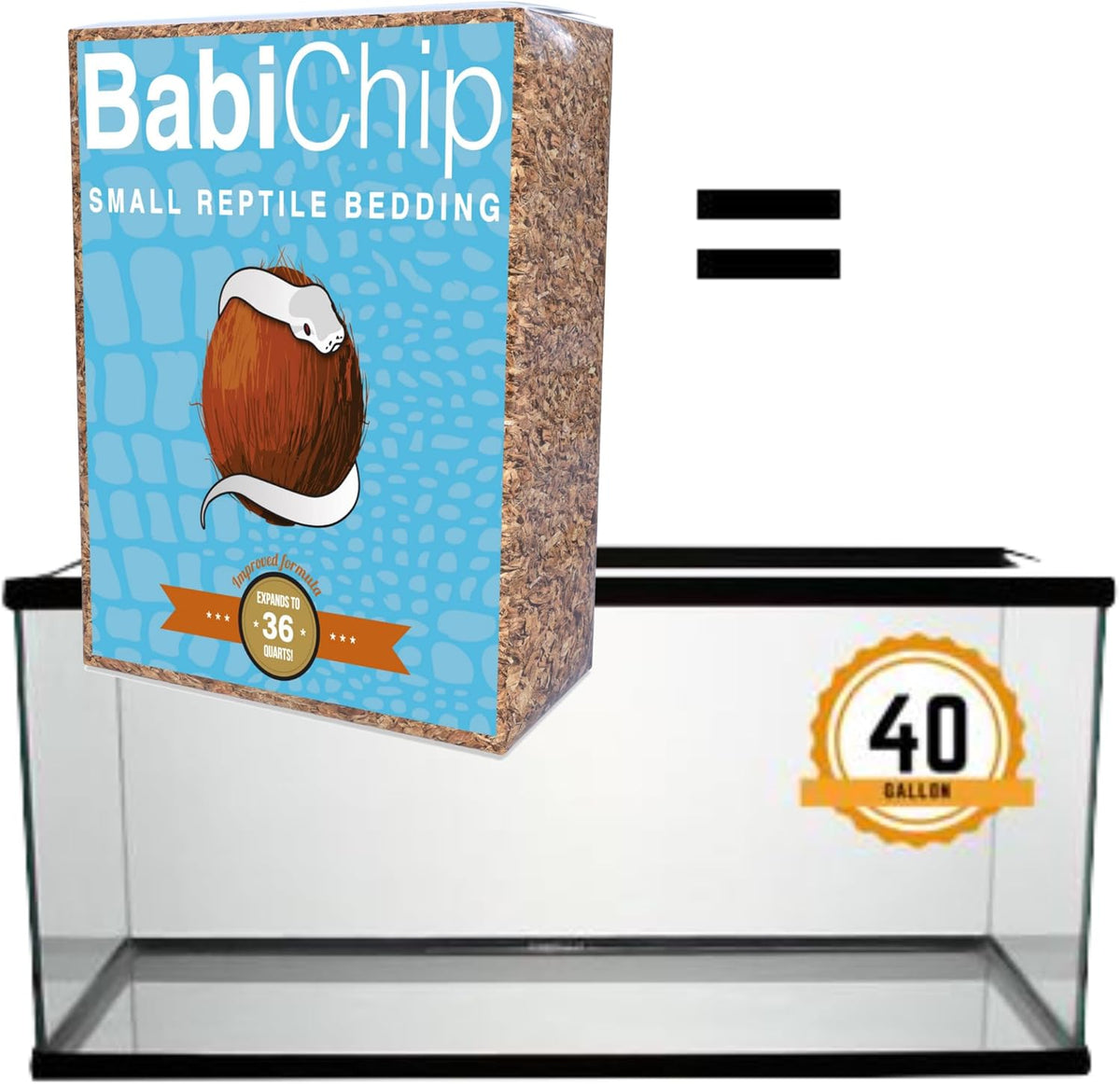 BabiChip Small Coconut Chip 36 Quart Loose Coco Reptile Substrate and Bedding for Gecko Terrariums, Tortoise Habitat, Ball Python Enclosures, and Bioactive Tanks (2 Pk)