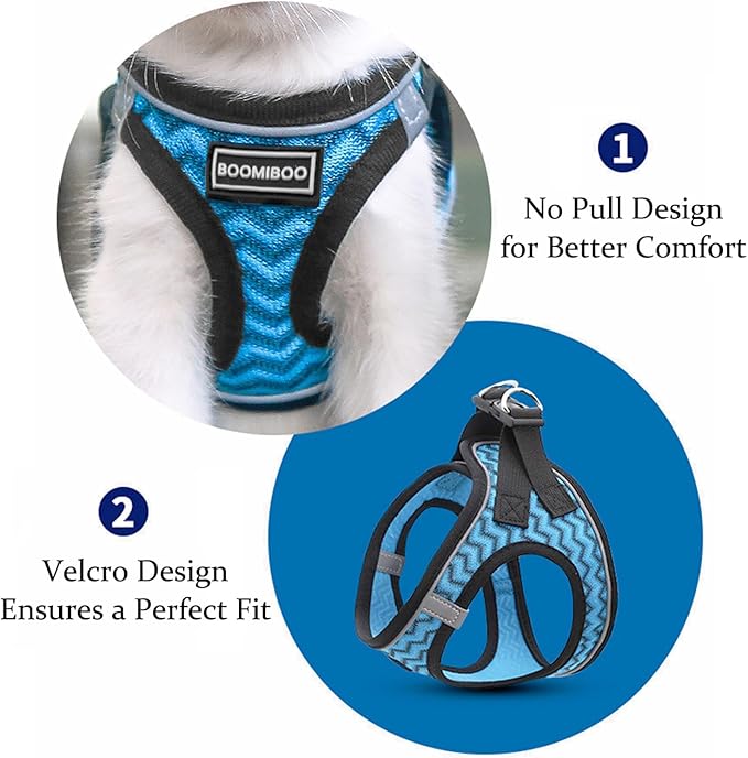 Dog Harness with Leash Set, No Pull Adjustable Reflective Step-in Puppy Pet Vest Harnesses for Small Medium Large Dogs and Cats,Purple M