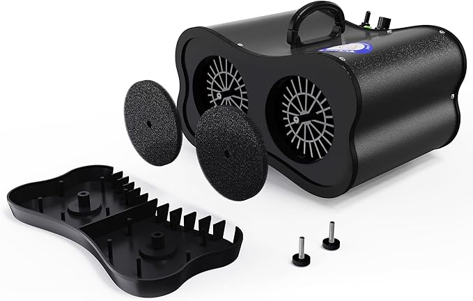 Flying Pig Double Motor High Performance Dog Pet Grooming Dryer (Black)