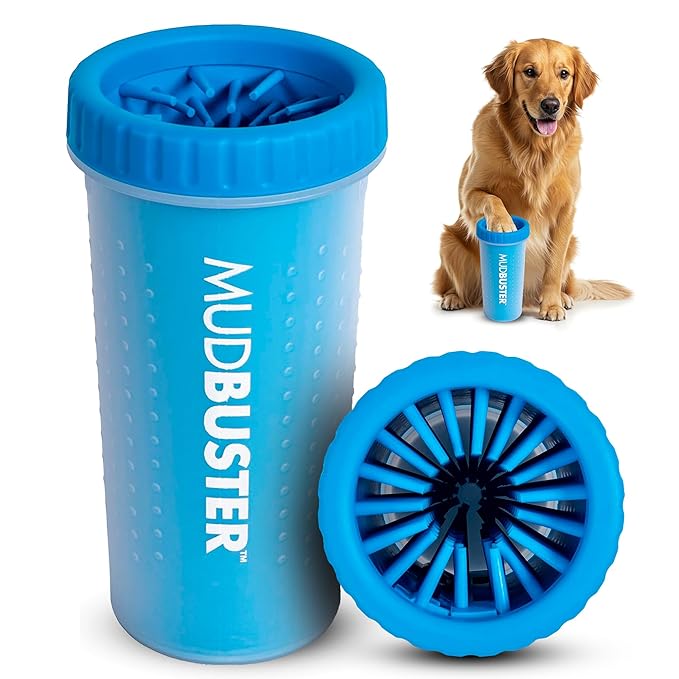 Dexas MudBuster Large Portable Pro Blue Paw Cleaner for Dogs - Premium Quality Pet Supplies and Accessories