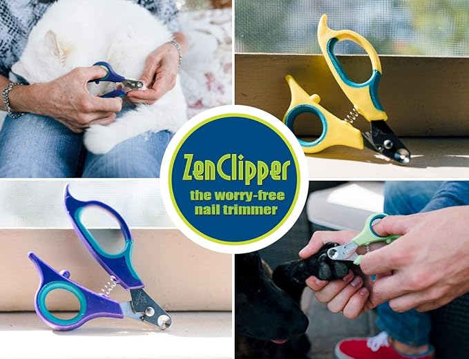 Zen Clipper Pet Nail Clipper for Dogs – Dog Nail Trimmer for Safer Pet Grooming Care - Clean, Quiet, and Easy-to-Use Stainless Steel Claw Trimmer - (4mm Hole)