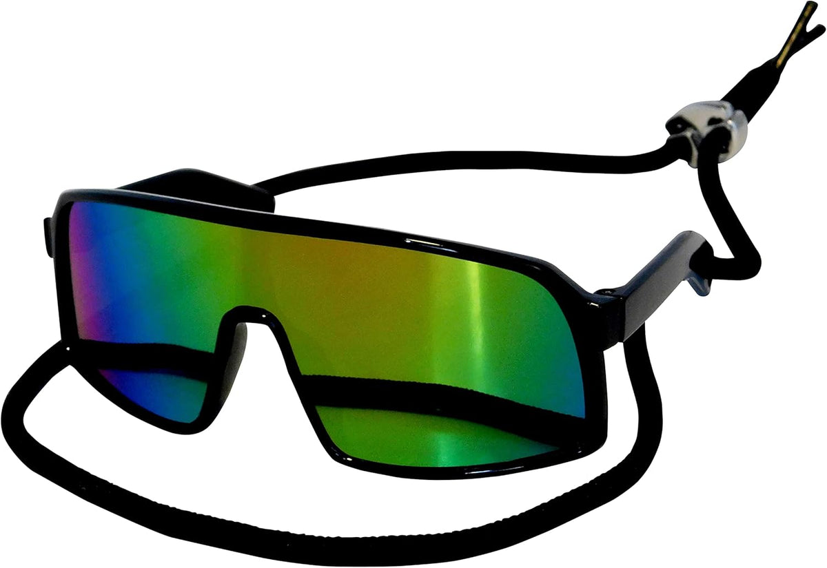 G029 Small Dog Breed 8-18lbs Pet Puppy Cat Sports Turbo Sunglasses (Sport Turbo Black-Rainbow Mirror)