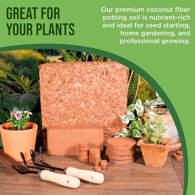 Potting Soil Mix 50 Liter Bag Envelor Indoor Plants Soil for Outdoor Plants 1.75 Cubic Feet Potting Mix Hydrated Coco Coir for Plants Buffered Ready to Use Natural Plant Top Soil