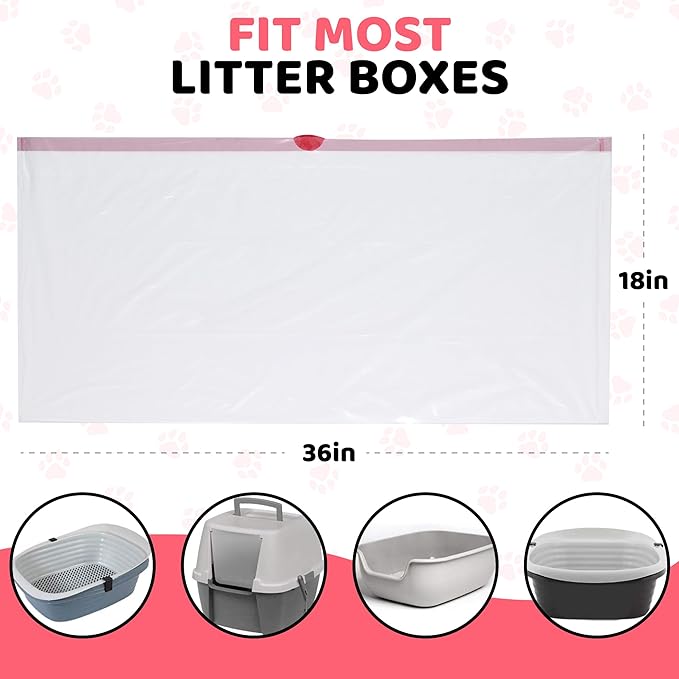 Cat Litter Box Liners 30 Count Drawstring Kitten Waste Bag