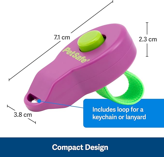 PetSafe Clik-R Training Tool - Positive Behavior Reinforcement - Ergonomic Design - Compact Finger Band - Daily Training Accessory - Clicker for Dogs & Cats - Purple