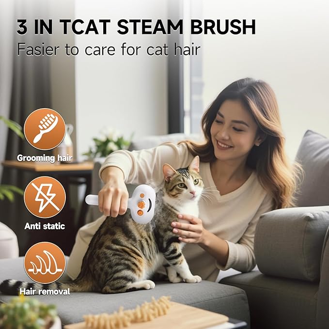 Undercoat Shedding Brush for Dogs & Cats – Professional Deshedding & Dematting Tool –Steam Brush for Cat & Dog Includes Waterless Shampoo