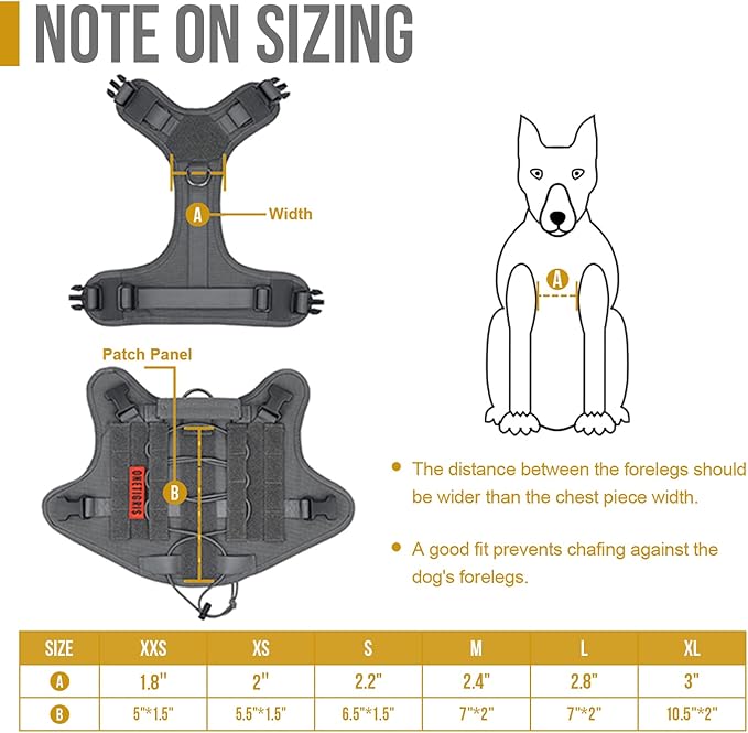 Tactical Dog Training Vest No Pull Harness for Dogs,Adjustable Dog Hiking Harness Working Vest(Grey,M)