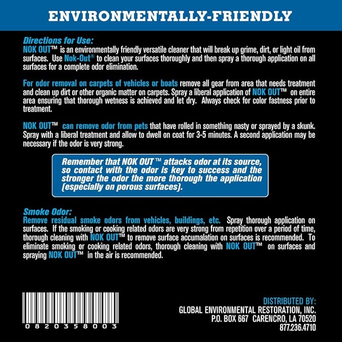 NOK OUT Odor Remover, Pet Deodorizer and Cleaning Spray, Made in the USA, 32 Fluid Ounce Spray