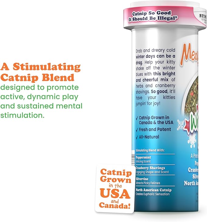 Meowijuana | Winter Lift Catnip Holiday Blend | Premium Organic Catnip | Grown in North America | Perfect for Cat Toys | Fresh Catnip for Extended Playtime