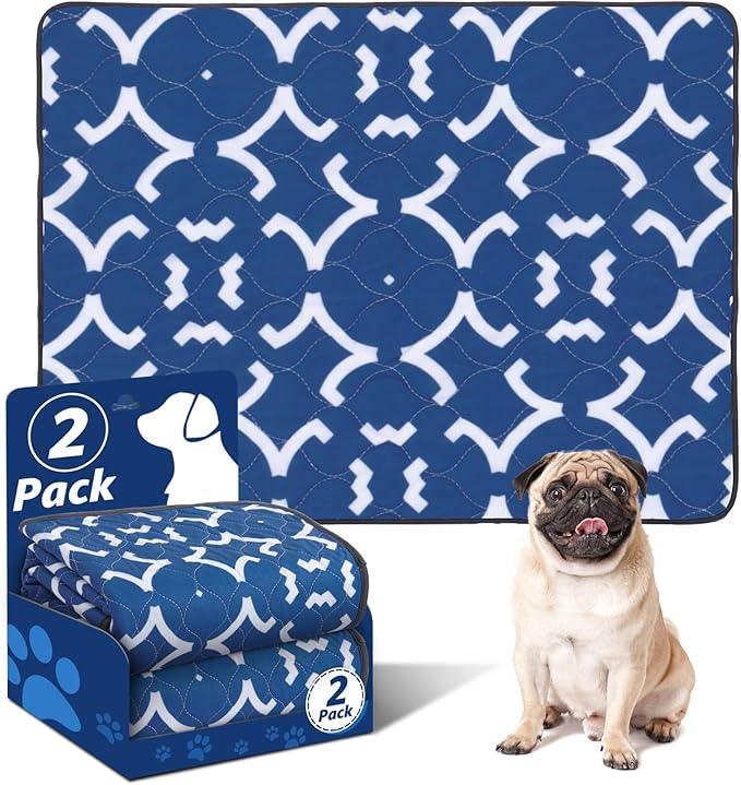 LOOBANI Washable Pee Pads for Dogs 31"x 36": 2 Pack Super Absorbent Reusable Puppy Pads Leakproof Whelping Pad Dog Playpen Mat, Waterproof Non-Slip Dog Training Pads for Floor, Crate, Potty