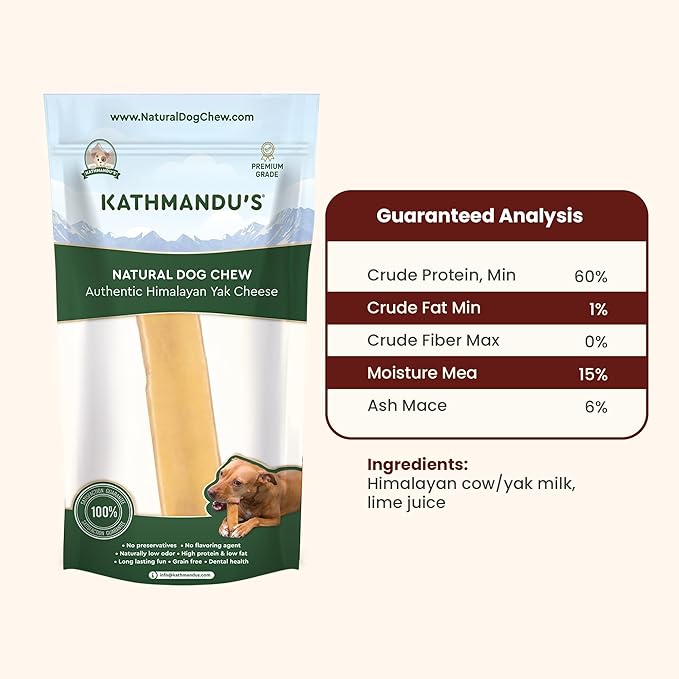 100% Natural Himalayan Yak Cheese for Dogs - XLarge (Pack of 1) - Sourced from Pristine Himalayan Foothill, Rawhide-Free, NO preservatives