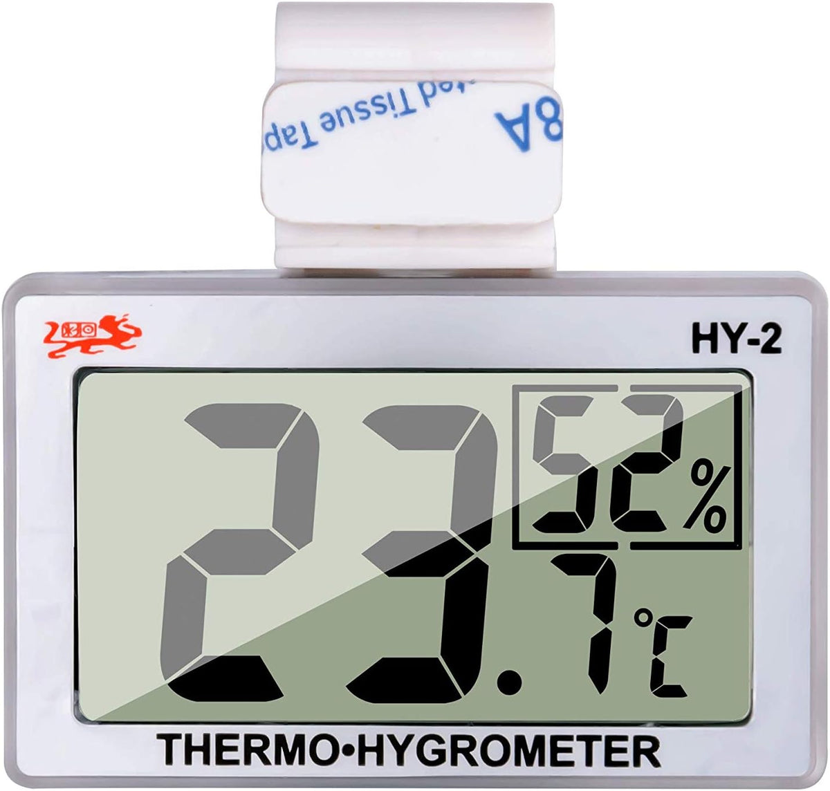 Digital Reptile Thermometer Hygrometer with Hook & Adhesive, LCD Display Temperature Humidity Gauge for Reptile Tanks, Terrariums, Bearded Dragon, Hermit Crab Accessories (-10℃~+50℃/20%-90% RH)