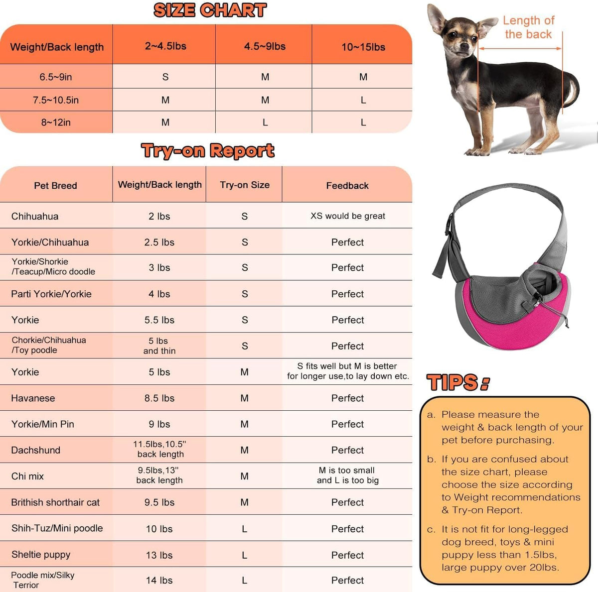 YUDODO Pet Sling Carrier for Small Dogs & Cats – Hands-Free Puppy Carrier with Safety Hook, Large Zipper Pocket, Soft Breathable Mesh, Adjustable Strap & Reflective Strip (Pink 1.0 S)