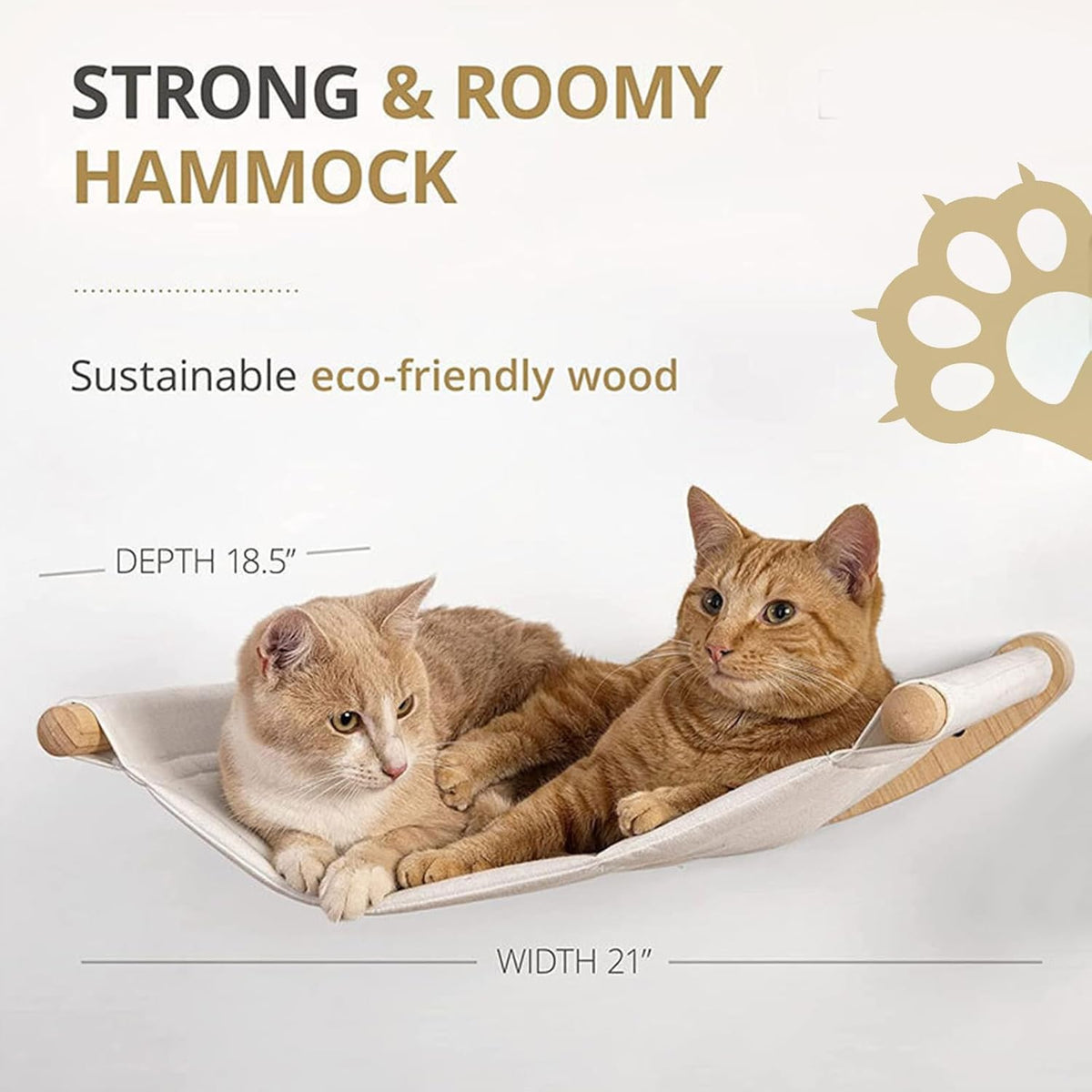 Cat Wall Furniture Set,Cat Hammock Wall Mounted Shelf with Two Steps,Cats Shelf and Perches for Wall Sleeping,Playing,Climbing and Lounging for Kitty Large Cats