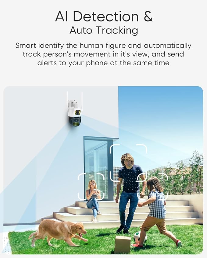 VSTARCAM 3MP+3MP Security Cameras Wireless Outdoor, 2K Dual Camera, 360° Pan & Tilt, Custom Alarm Sound, Full Color Night Vision, 2-Way Audio, 2.4GHz WiFi, PIR Motion Sensor,Real Time Notifications