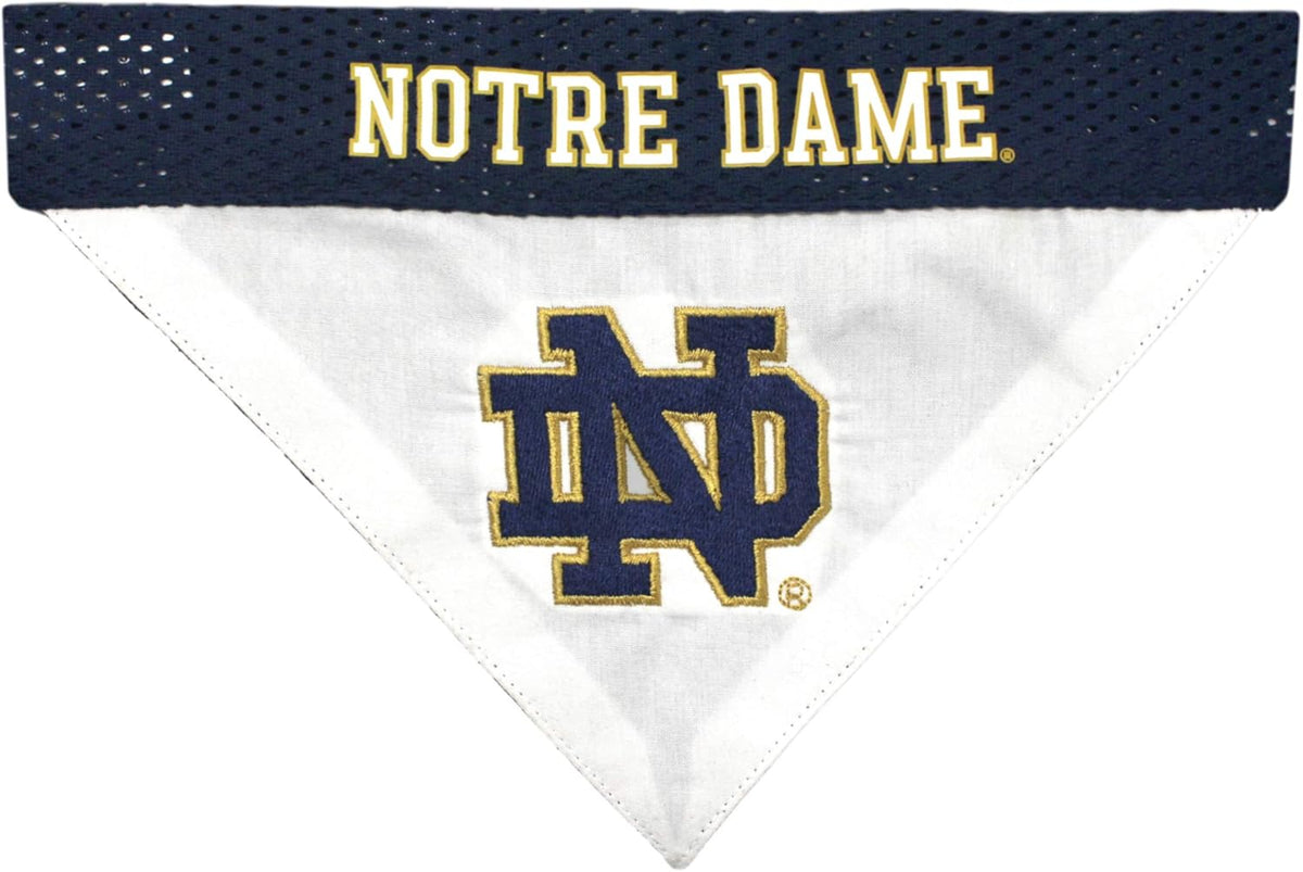 Pets First Collegiate Pet Accessories, Reversible Bandana, Notre Dame Fighting Irish Size Small/Medium
