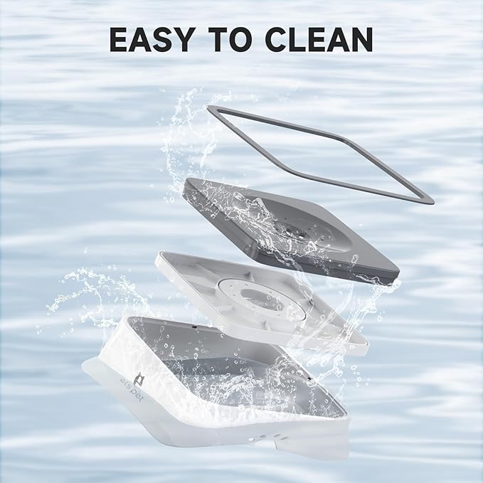 ELS PET No Spill Slow Water Feeder - Large Capacity 70oz/2L Travel Bowl for Dogs & Cats (Grey)